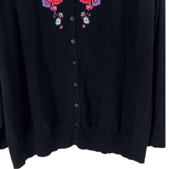 Floral Embroidered Button Up Coastal Grandma CareerWear Feminine Cardigan 18/20 - Picture 10 of 16